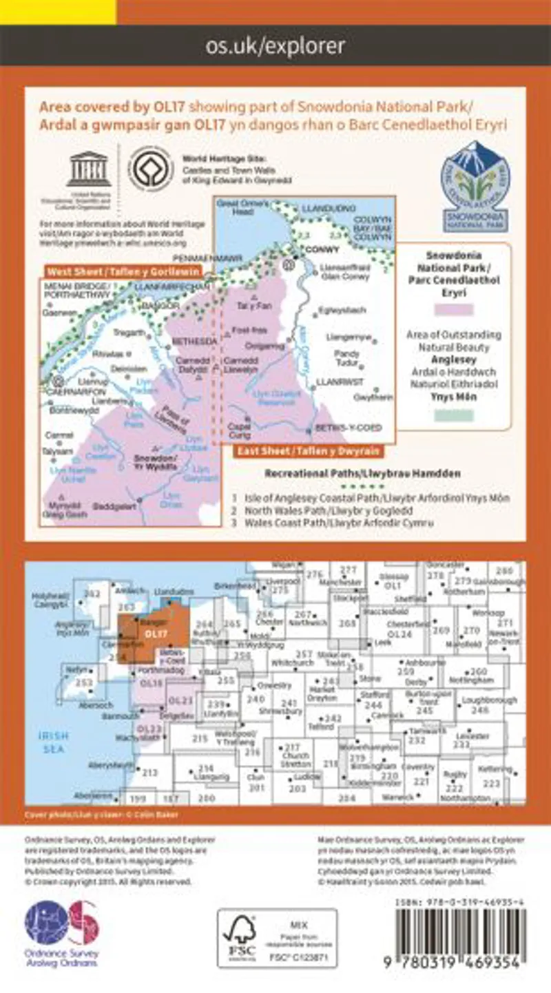 OS Explorer Active Map 17 - Snowdon/Yr Wyddfa and Conwy Valley/Dyffryn Conwy-2